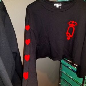Fashion nova queen cropped sweatshirt